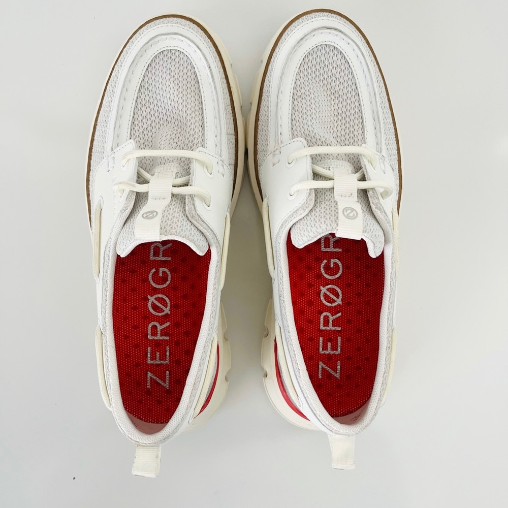COLE HAAN 4.ZERØGRAND Regatta Boat Shoe in Blanc De Blanc - Picture 8 of 13